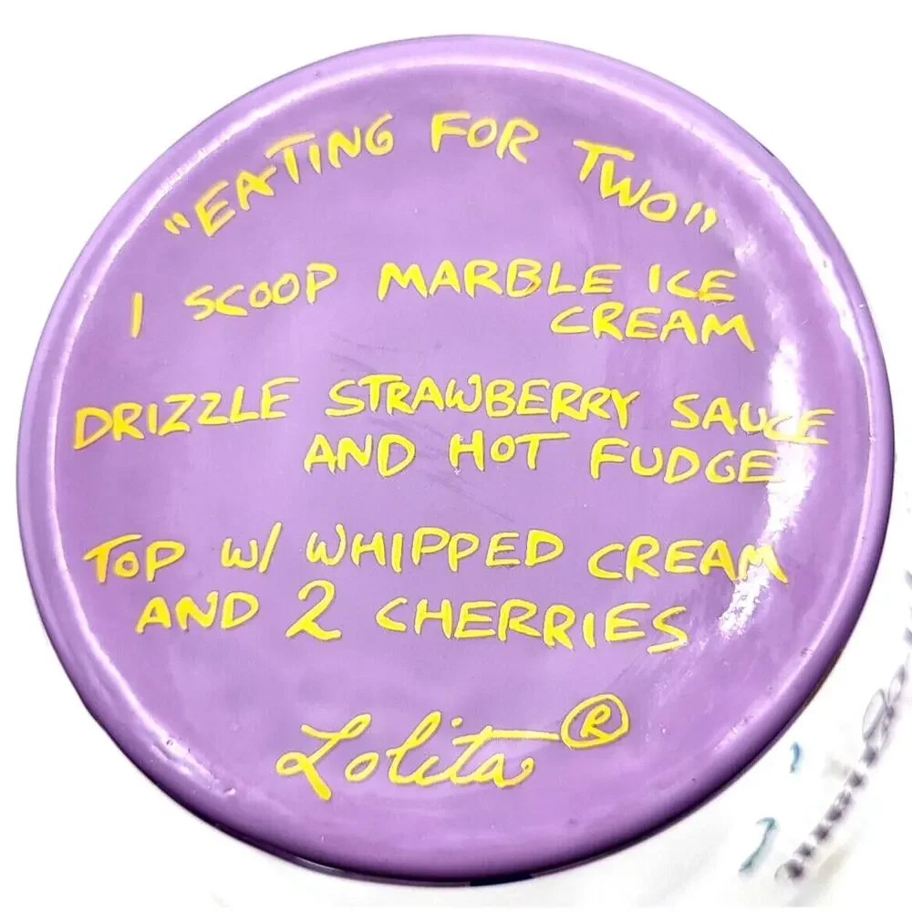 Lolita Sundae Bowl Eating for Two Hand Painted Ice Cream Dish 12 oz